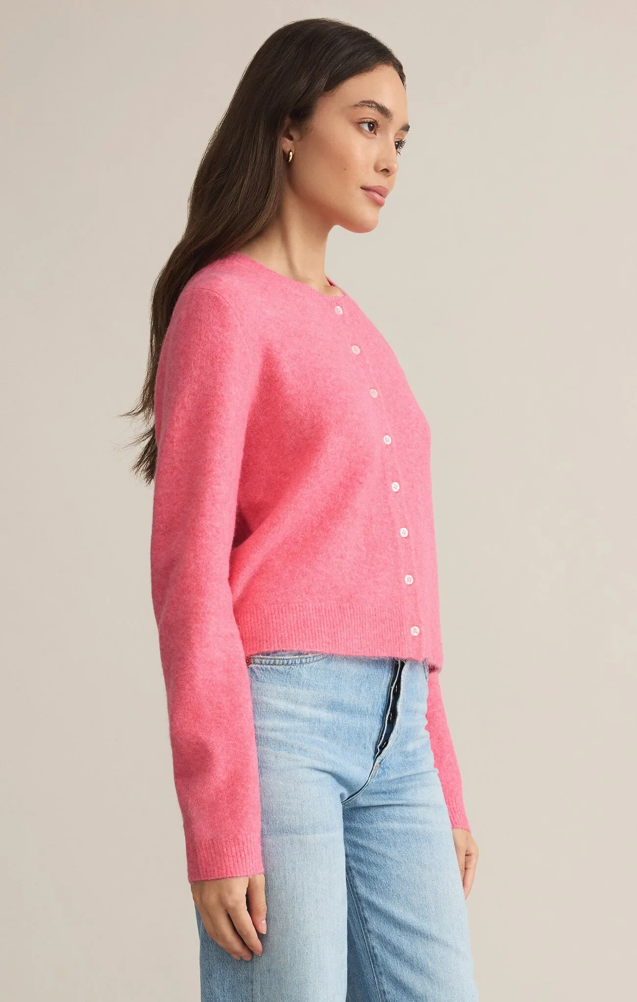 Z Supply Medina Cardigan Disco Pink