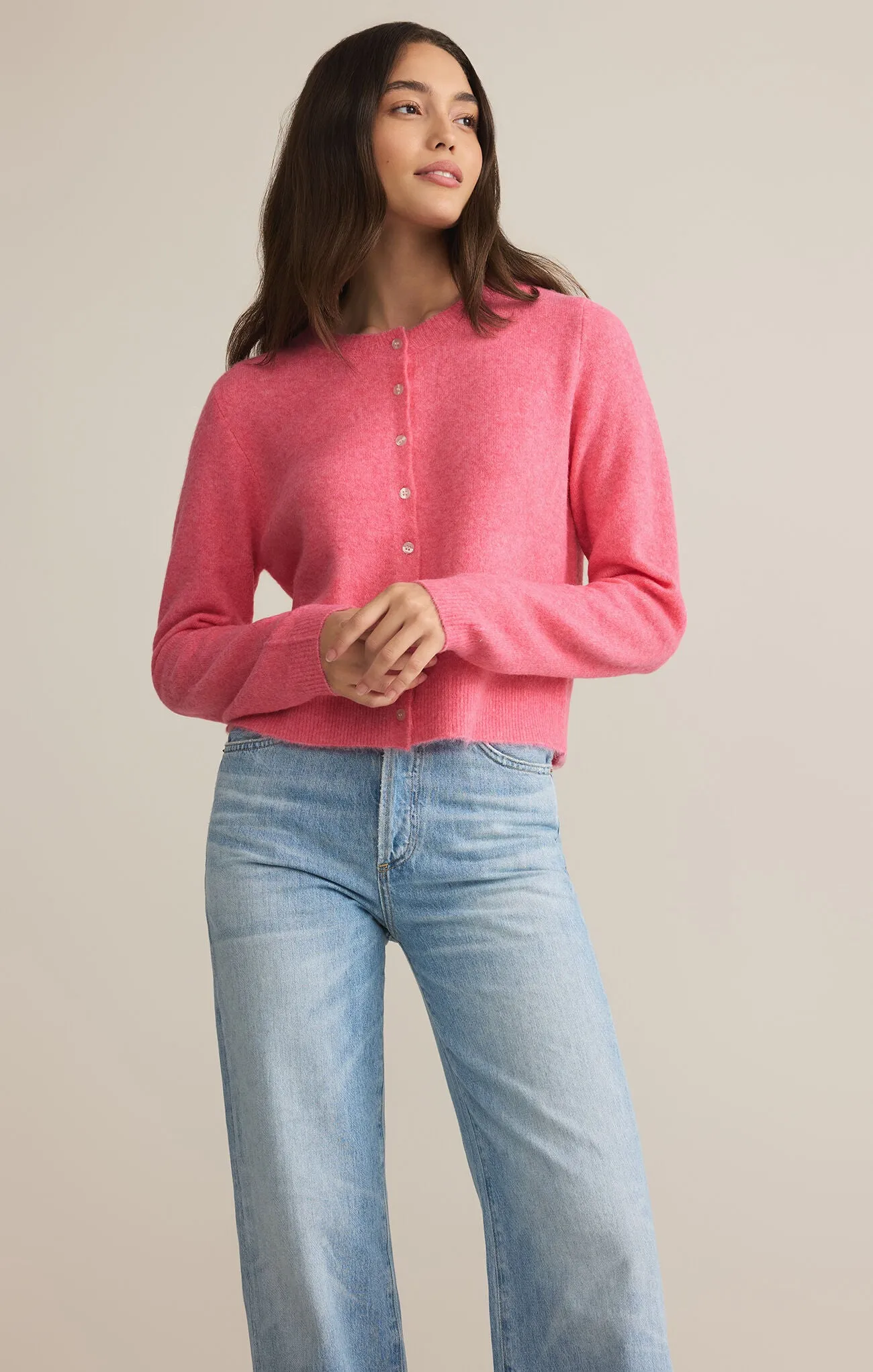 Z Supply Medina Cardigan Disco Pink