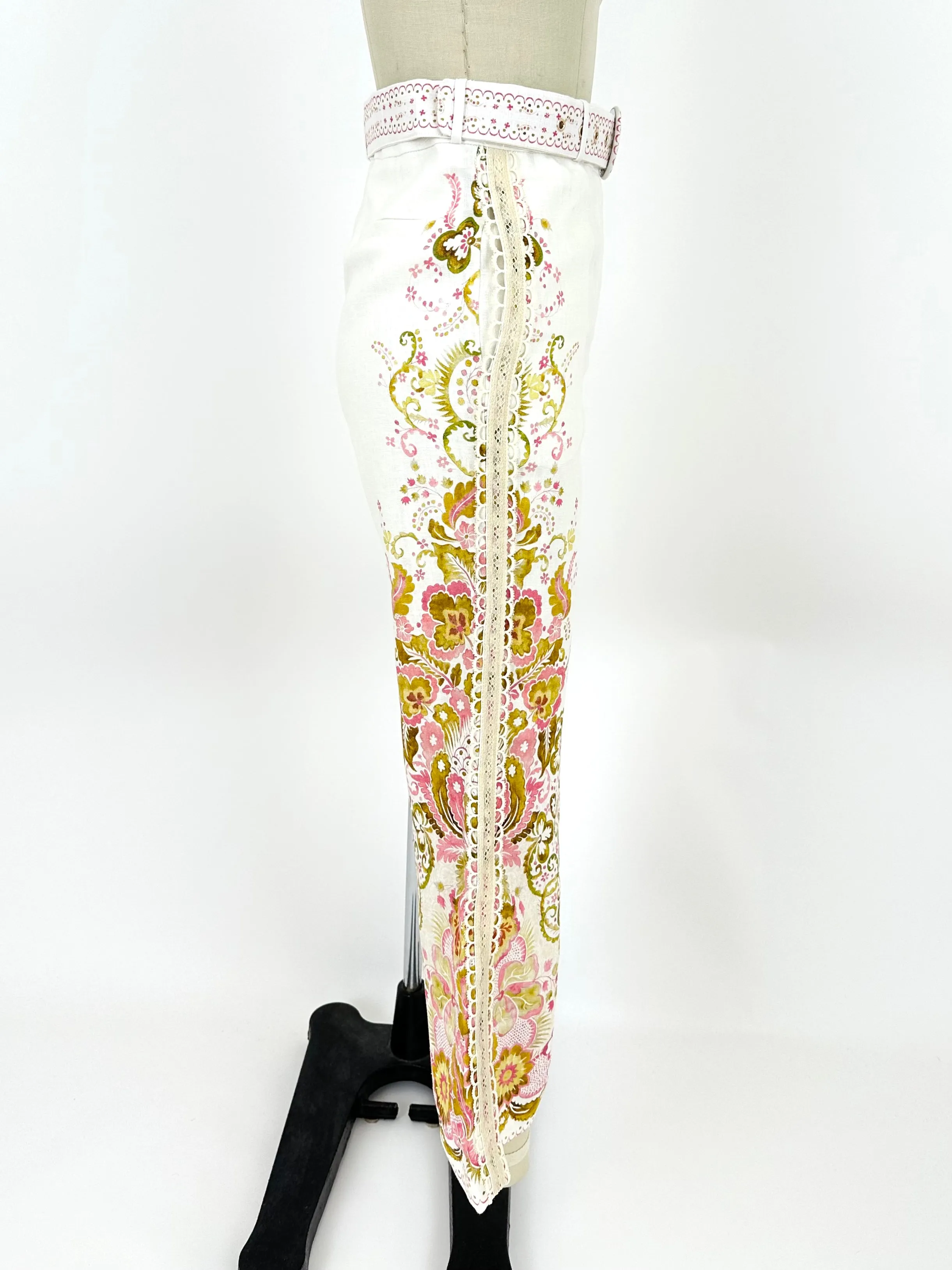 Zimmermann Laurel Linen Floral Pants