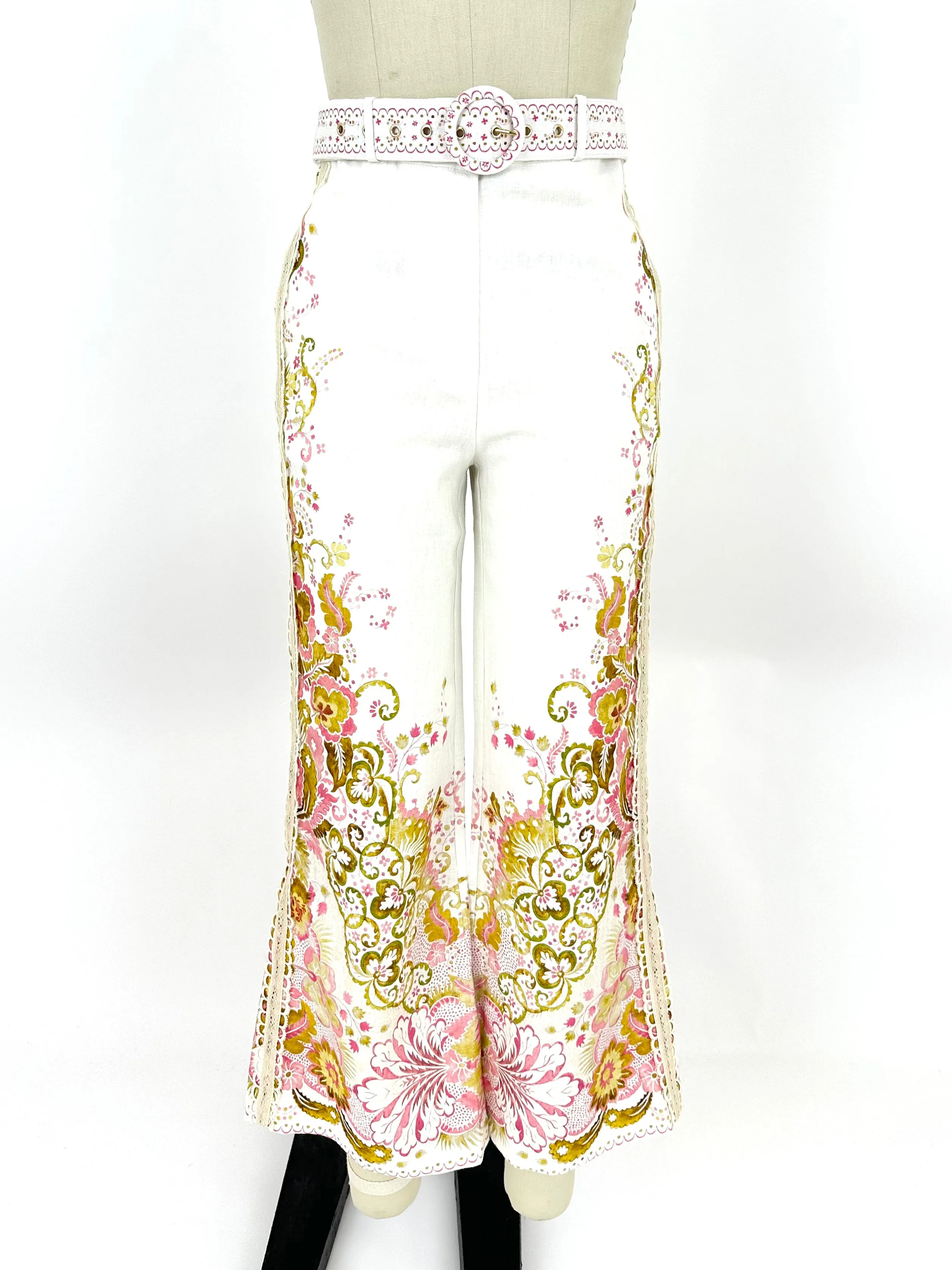 Zimmermann Laurel Linen Floral Pants